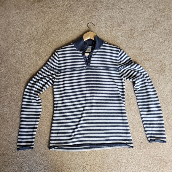 Toad & Co Horny Toad Fine Merino Wool Striped Sweater SZ M - Picture 10 of 16